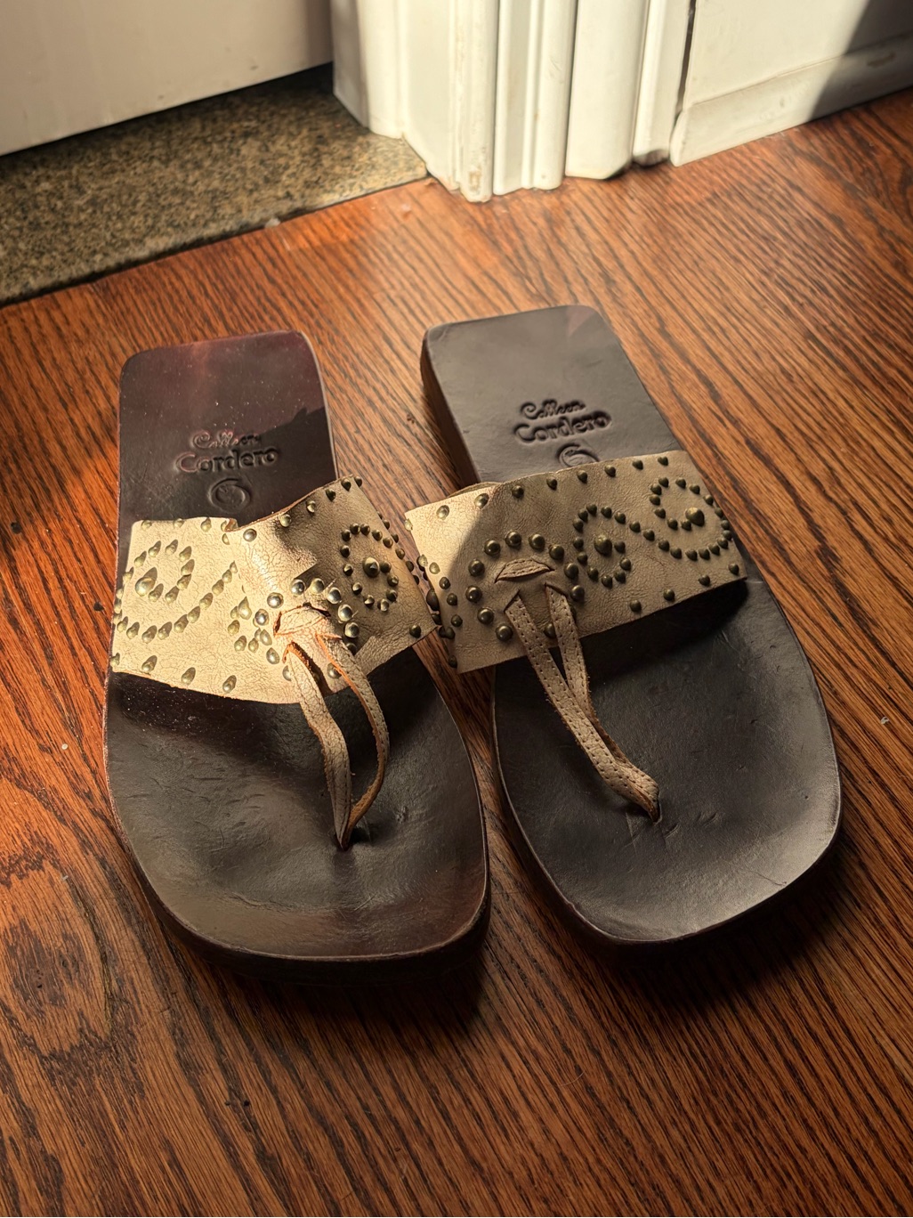Calleen Cordero Gold Studded Leather Sandals